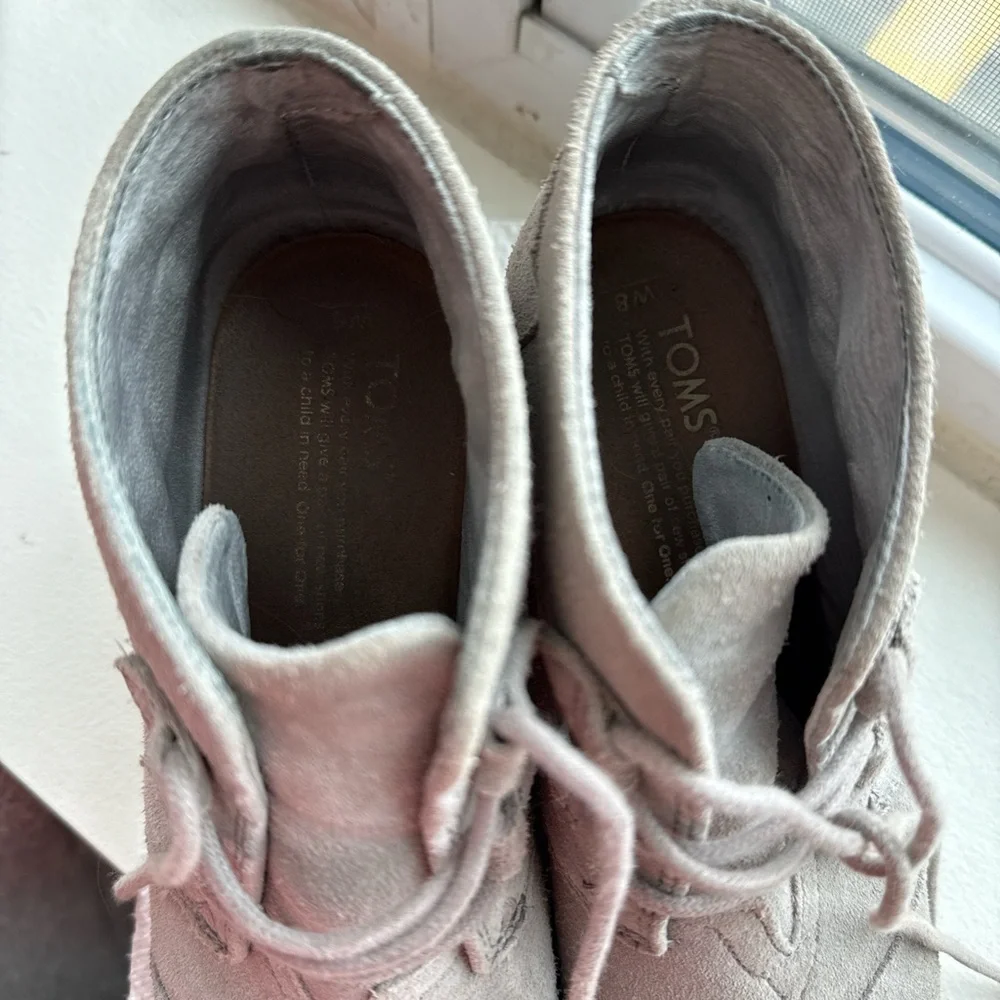 Toms Suede Gray Wedge Ankle Boots - Picture 5 of 5